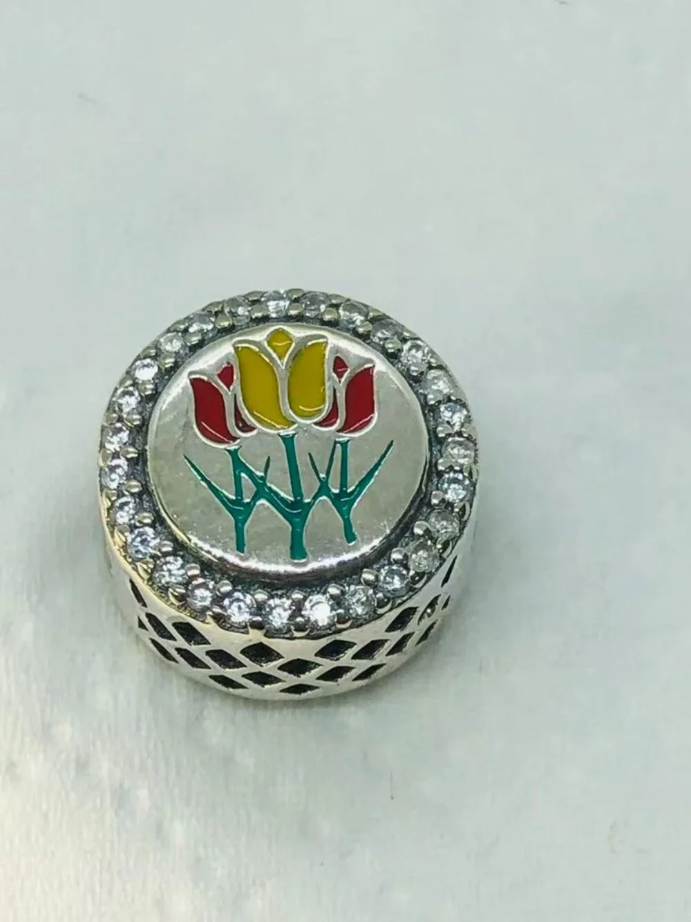 ✨ ✨Pandora Holland Charm Blooming Tulip Bead Charm S925 Silver with box